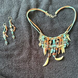 Bohemian Multicolor Necklace and Earring Set